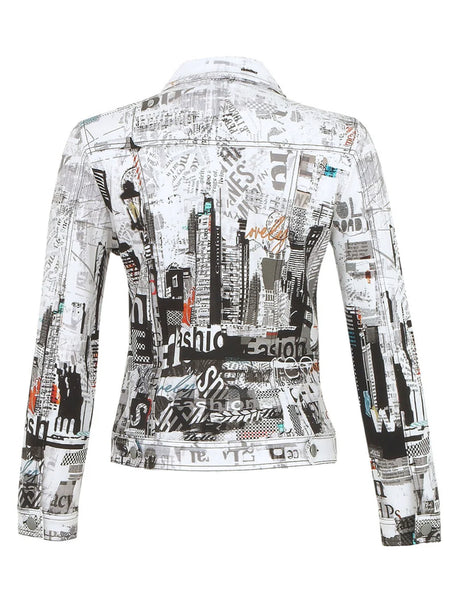 Printed Jean Jacket - City Life