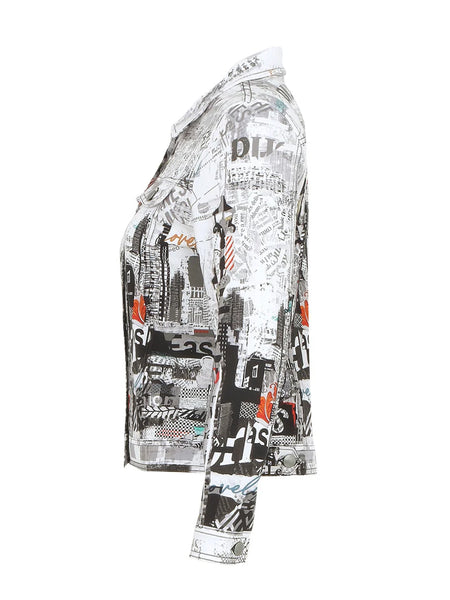 Printed Jean Jacket - City Life