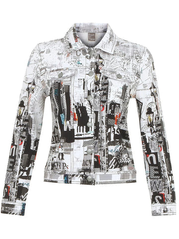 Printed Jean Jacket - City Life