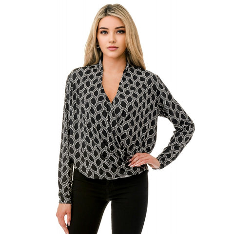 Surplice Long Sleeve Top