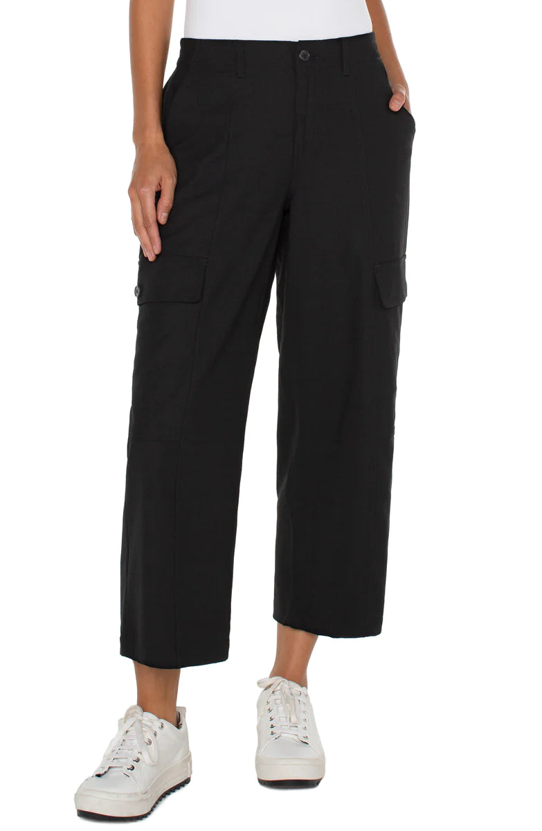 Hi Rise Cargo Crop Straight Pant