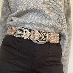 Monochromatic Embroidered Belt