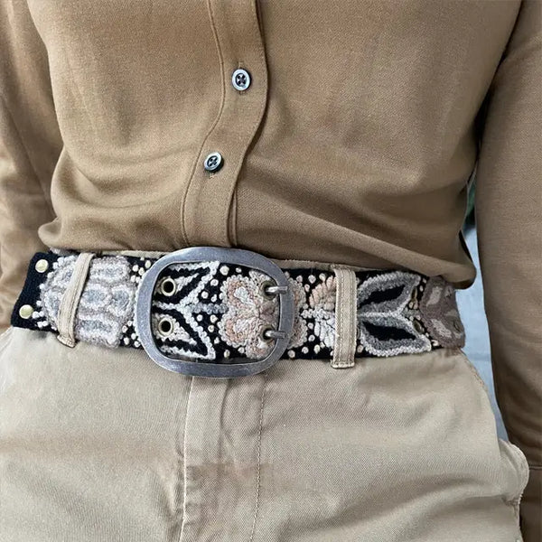 Monochromatic Embroidered Belt