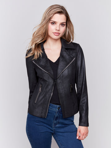 Faux Leather Moto Jacket