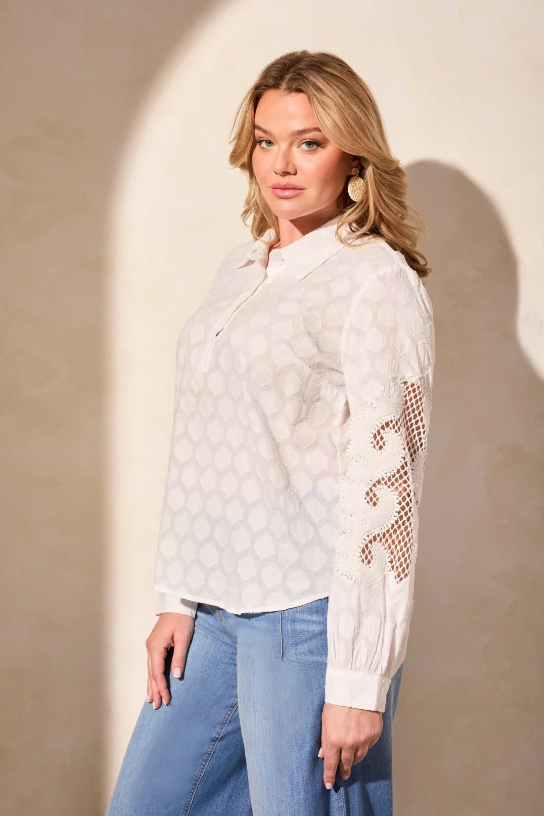 Long Sleeve Blouse with Applique