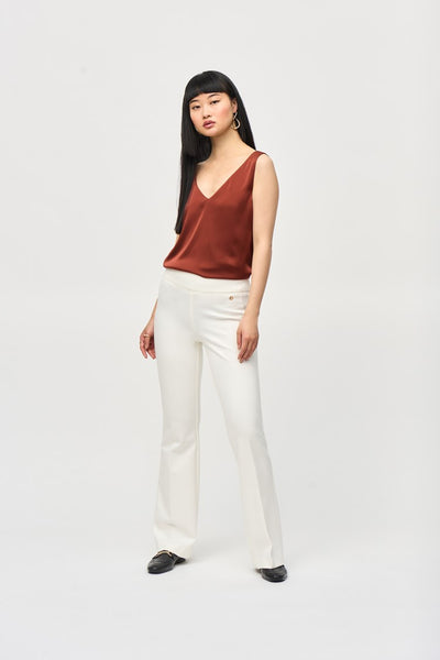 Satin Vneck Straight Top