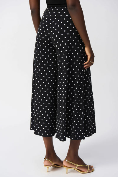 Silky Knit Dot Print Culotte Pants