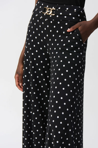 Silky Knit Dot Print Culotte Pants