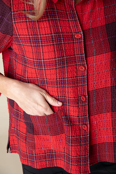 Girl Gone Plaid Mixed Pocket Shirt