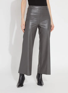 Hi Waist Vegan Leather Wide Leg