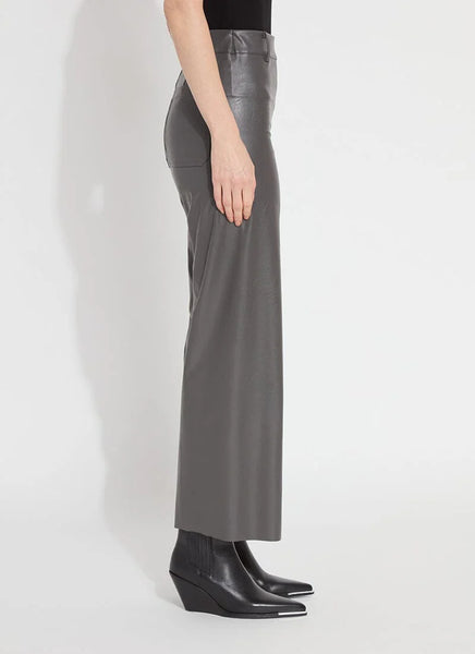 Hi Waist Vegan Leather Wide Leg