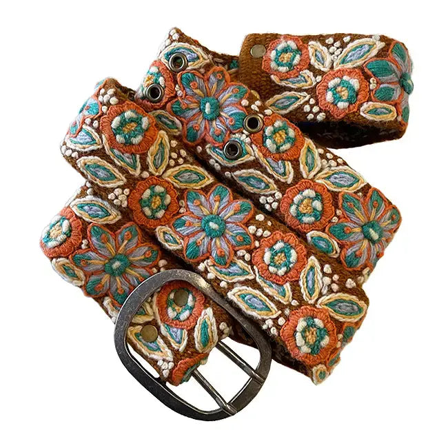 Floral Embroidered Belt