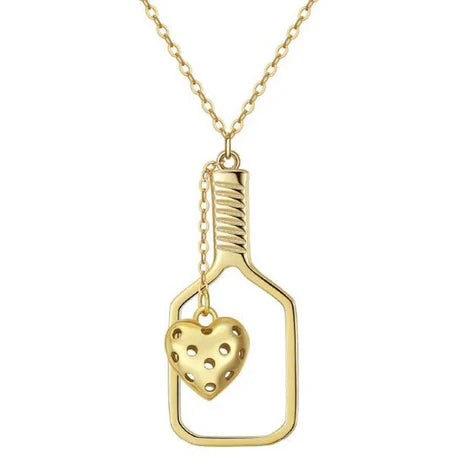 Pickleball Love Gold Heart Necklace
