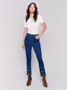 Slim Jeans with Beaded Hem