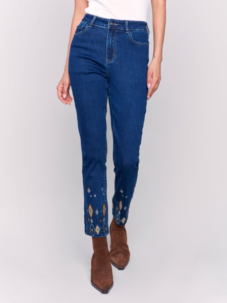 Slim Jeans with Beaded Hem