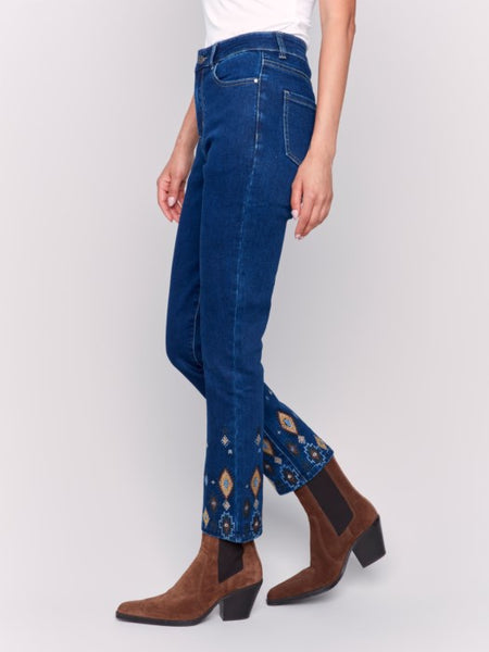 Slim Jeans with Beaded Hem