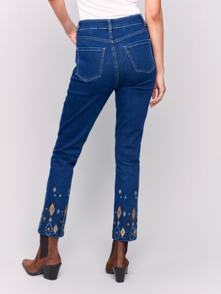 Slim Jeans with Beaded Hem