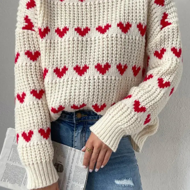 Heart Jacquard Sweater