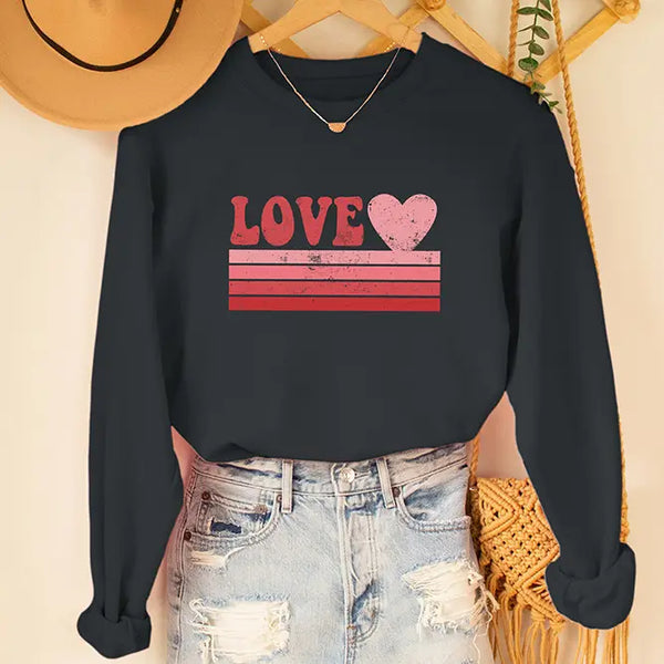 Love Striped Sweatshirt