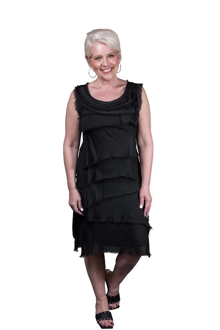 Mariana Silk Ruffle Dress