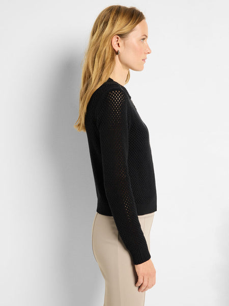 Zip Front Mesh Cardigan