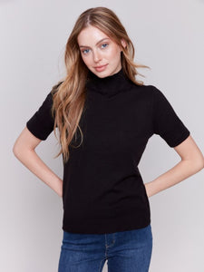 Short Sleeve Mock Neck Sweater