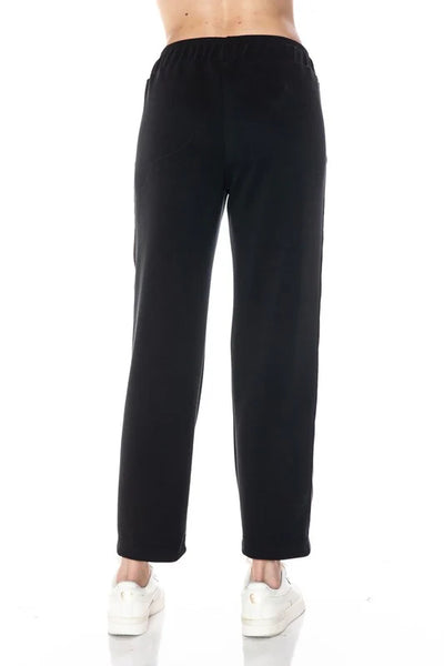 Straight Leg Pant with Pleather Detail