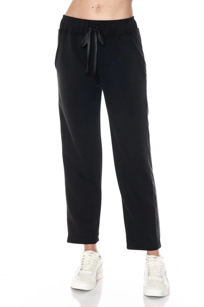 Straight Leg Pant with Pleather Detail