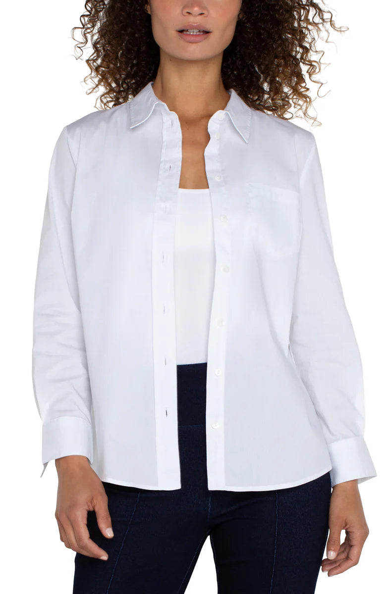 Classic Fit Button Front Poplin Shirt