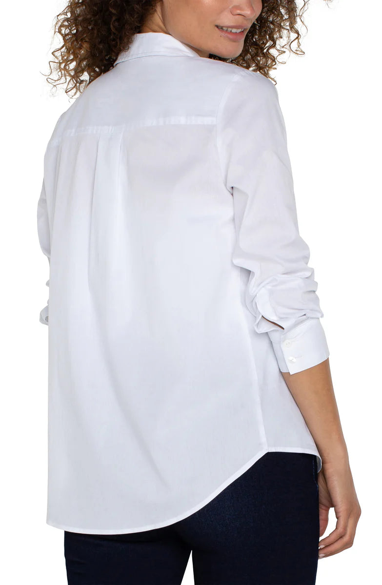 Classic Fit Button Front Poplin Shirt