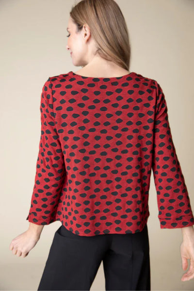 Textured Dot Boatneck Top