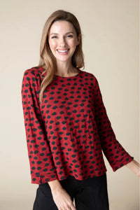 Textured Dot Boatneck Top