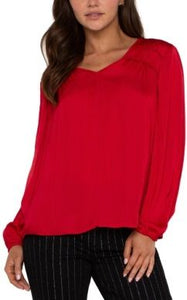 Long Sleeve V-Neck Blouse