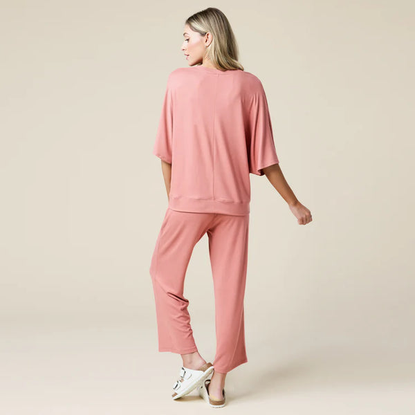 Dream Jersey Relaxed V-Neck with Capri Lounge Set