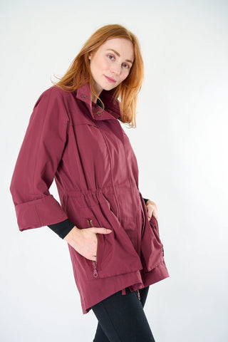 Crinkle Rain Jacket - Ruby