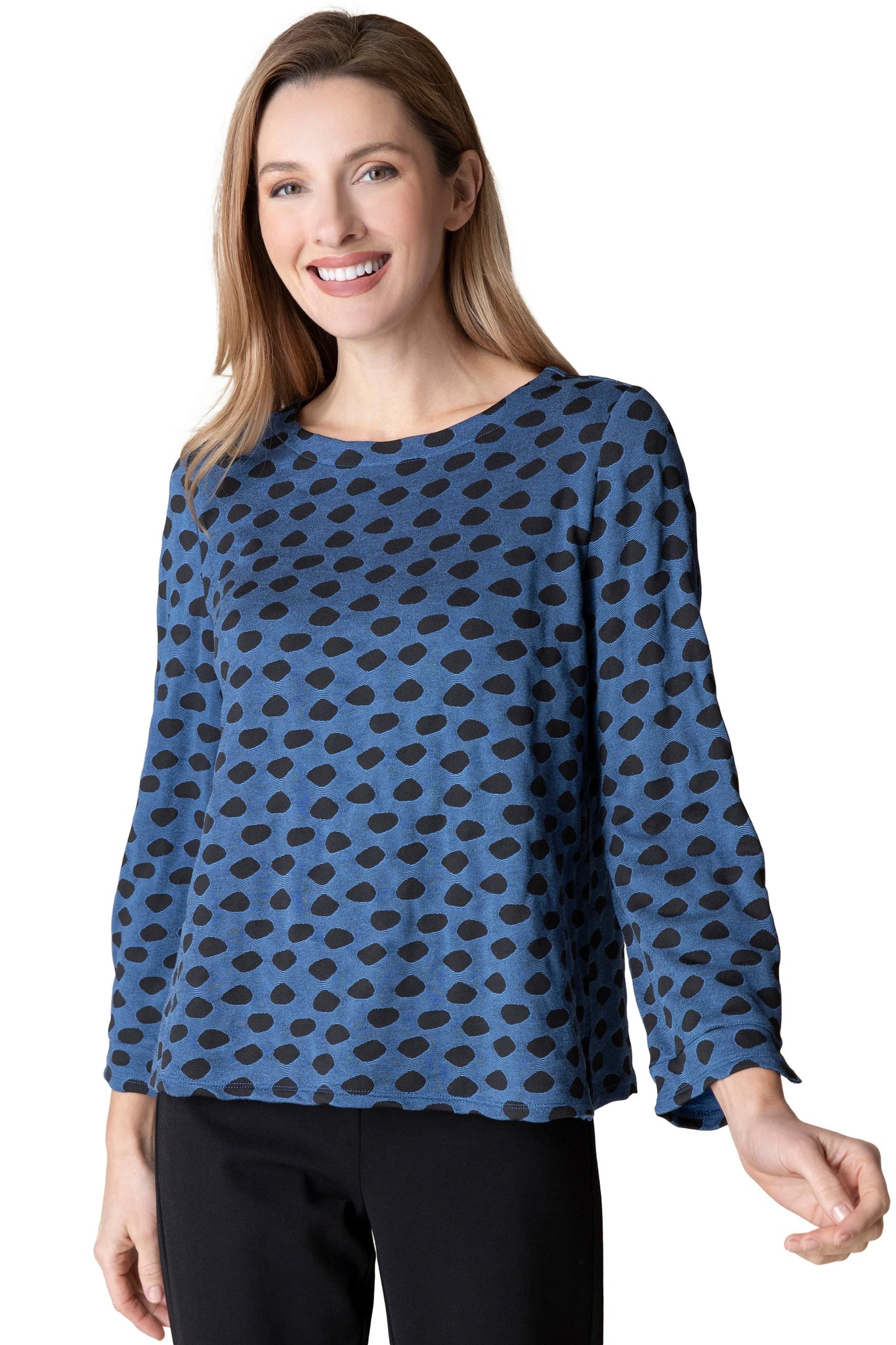 Textured Dot Boatneck Top