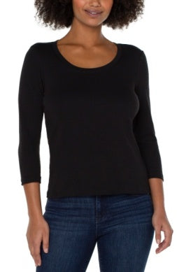 3/4 Scoop Neck Knit Tee