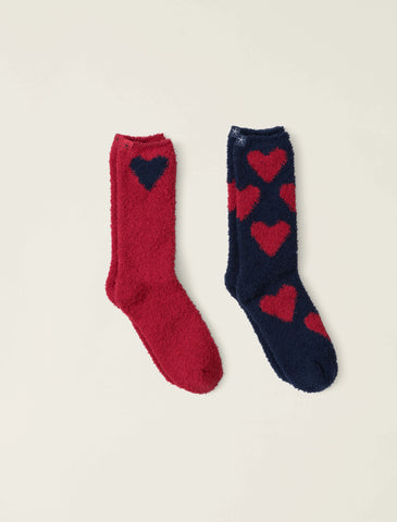 CozyChic Heart Print Sock Set