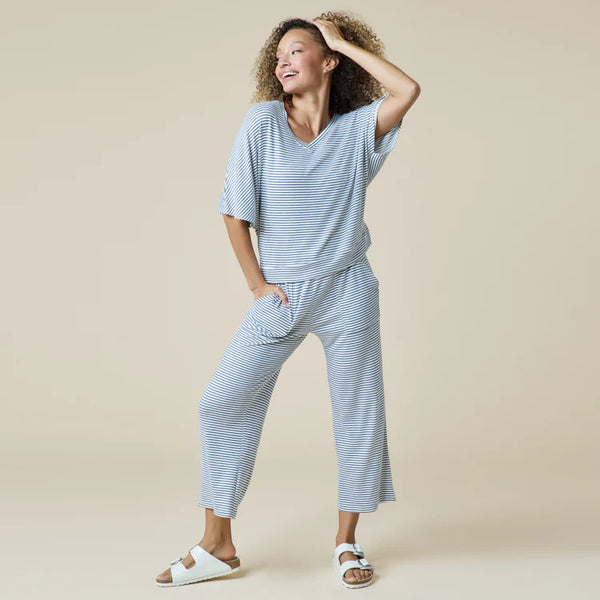 Dream Jersey Relaxed V-Neck with Capri Lounge Set