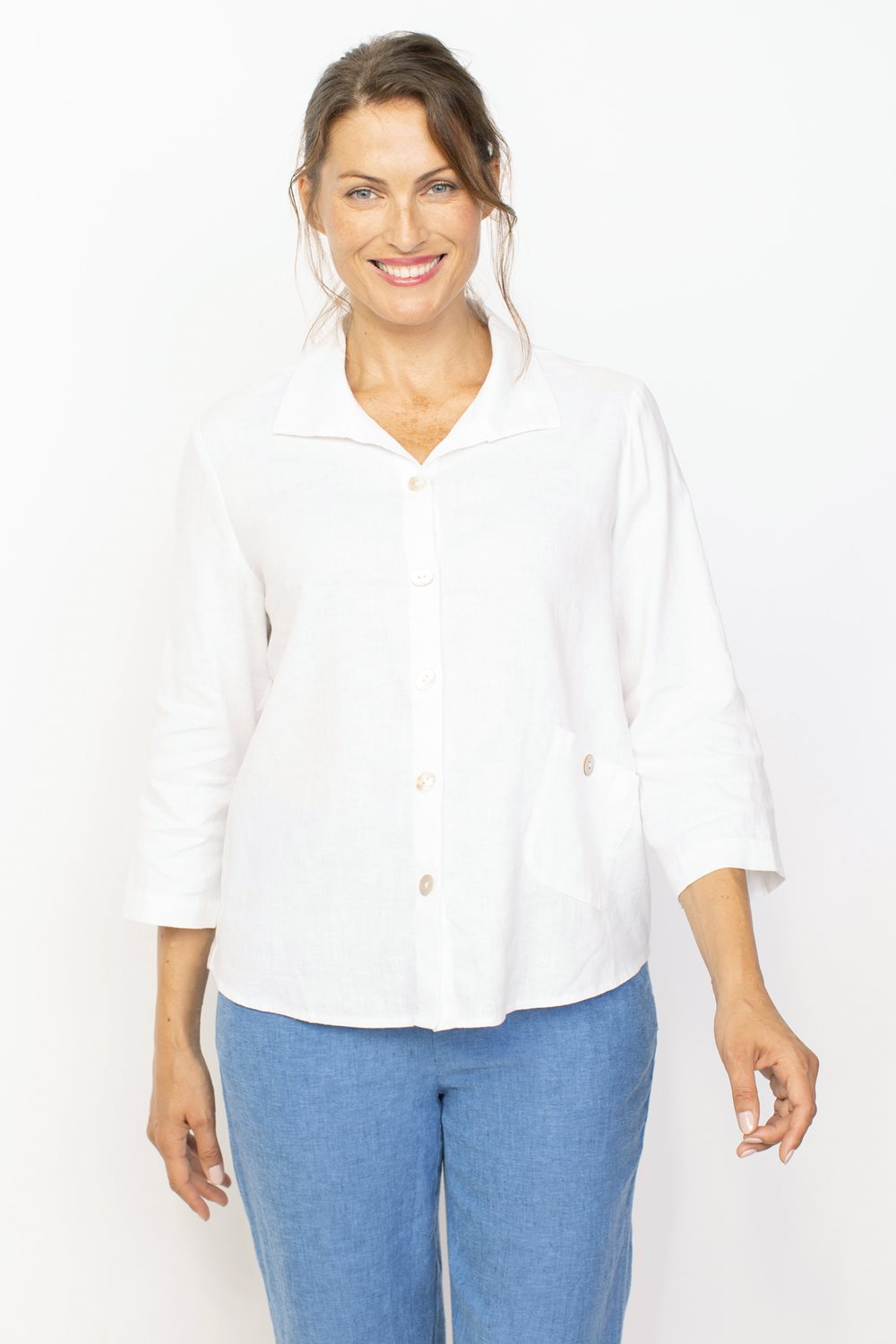 Easy Linen Pleat Back Shirt