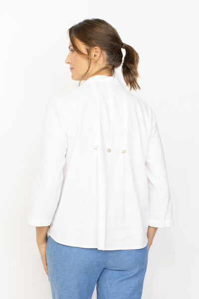 Easy Linen Pleat Back Shirt