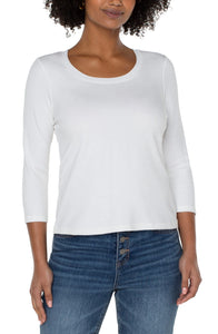 3/4 Scoop Neck Knit Tee