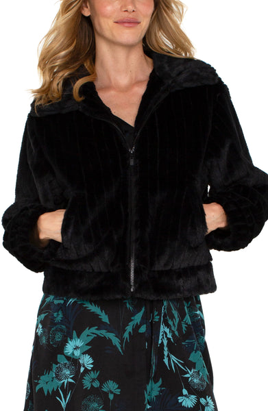 Zip Faux Fur Jacket